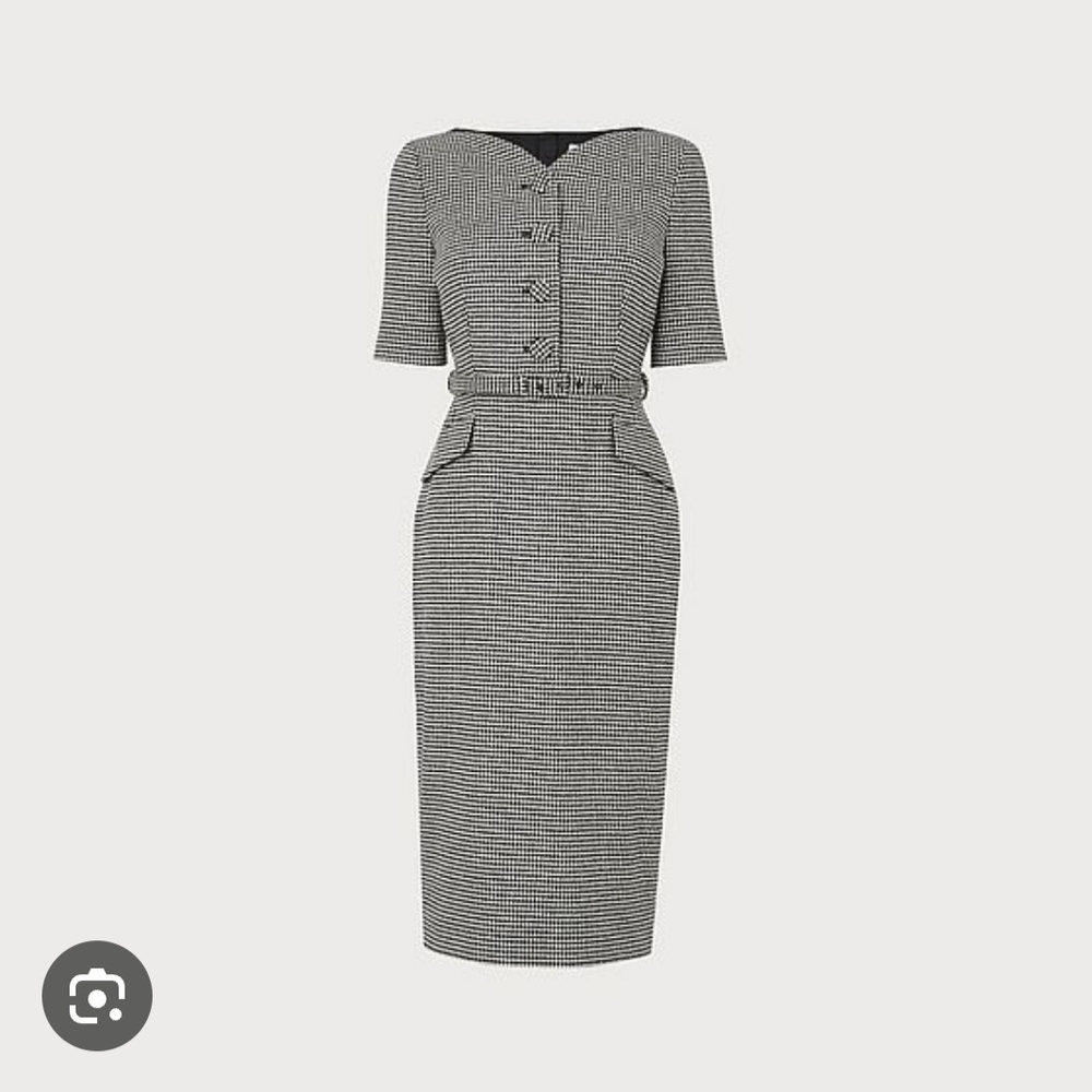 Elegant Black and White Houndstooth Dress